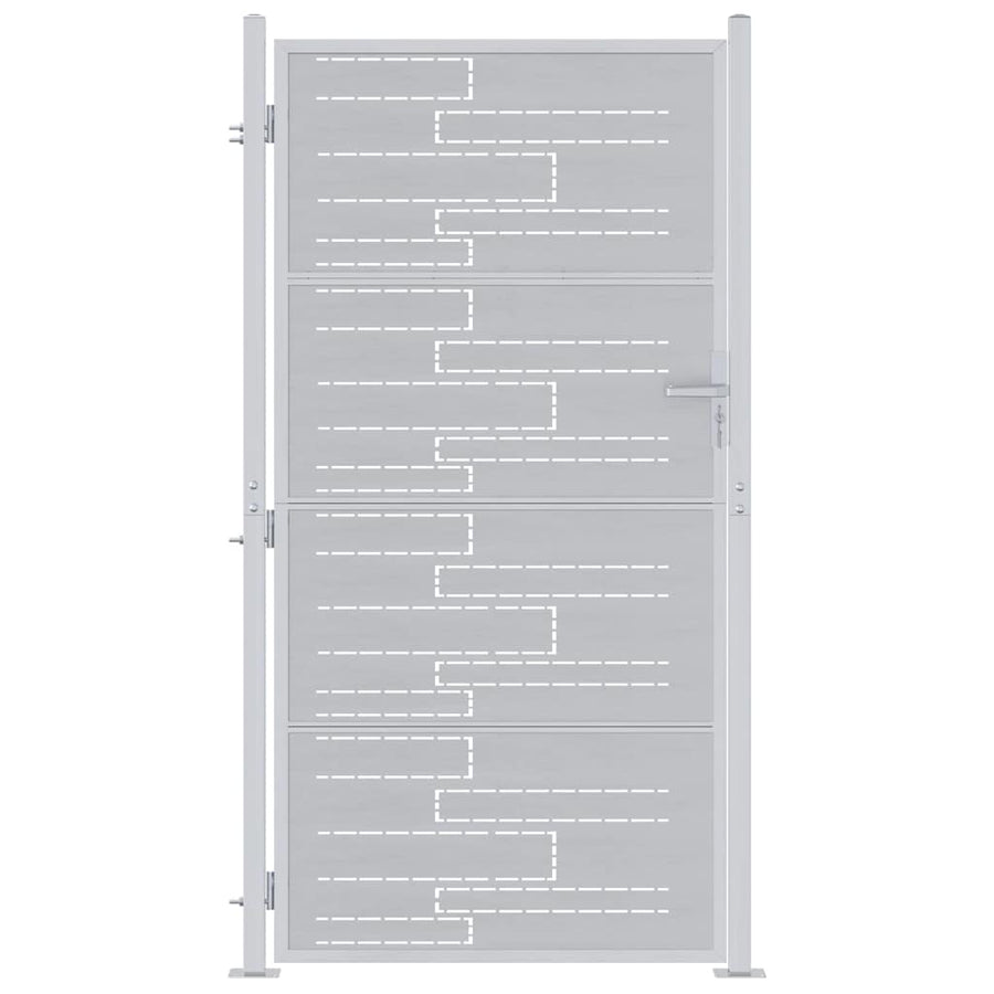 Tuinpoort met slot Zilver 85 x 174 cm Roestvrij staal