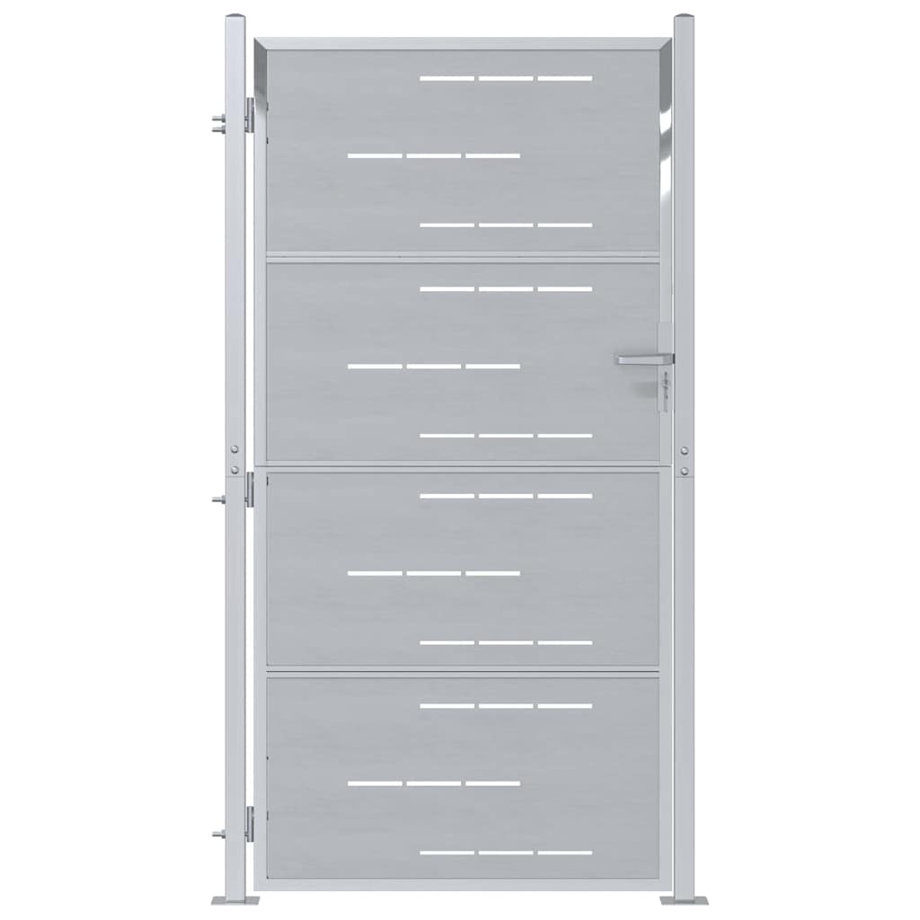 Tuinpoort met slot Zilver 85 x 174 cm Roestvrij staal