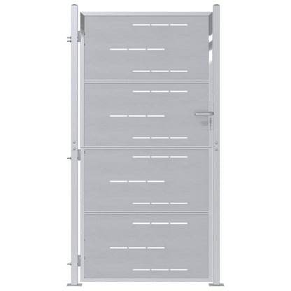 Tuinpoort met slot Zilver 85 x 174 cm Roestvrij staal