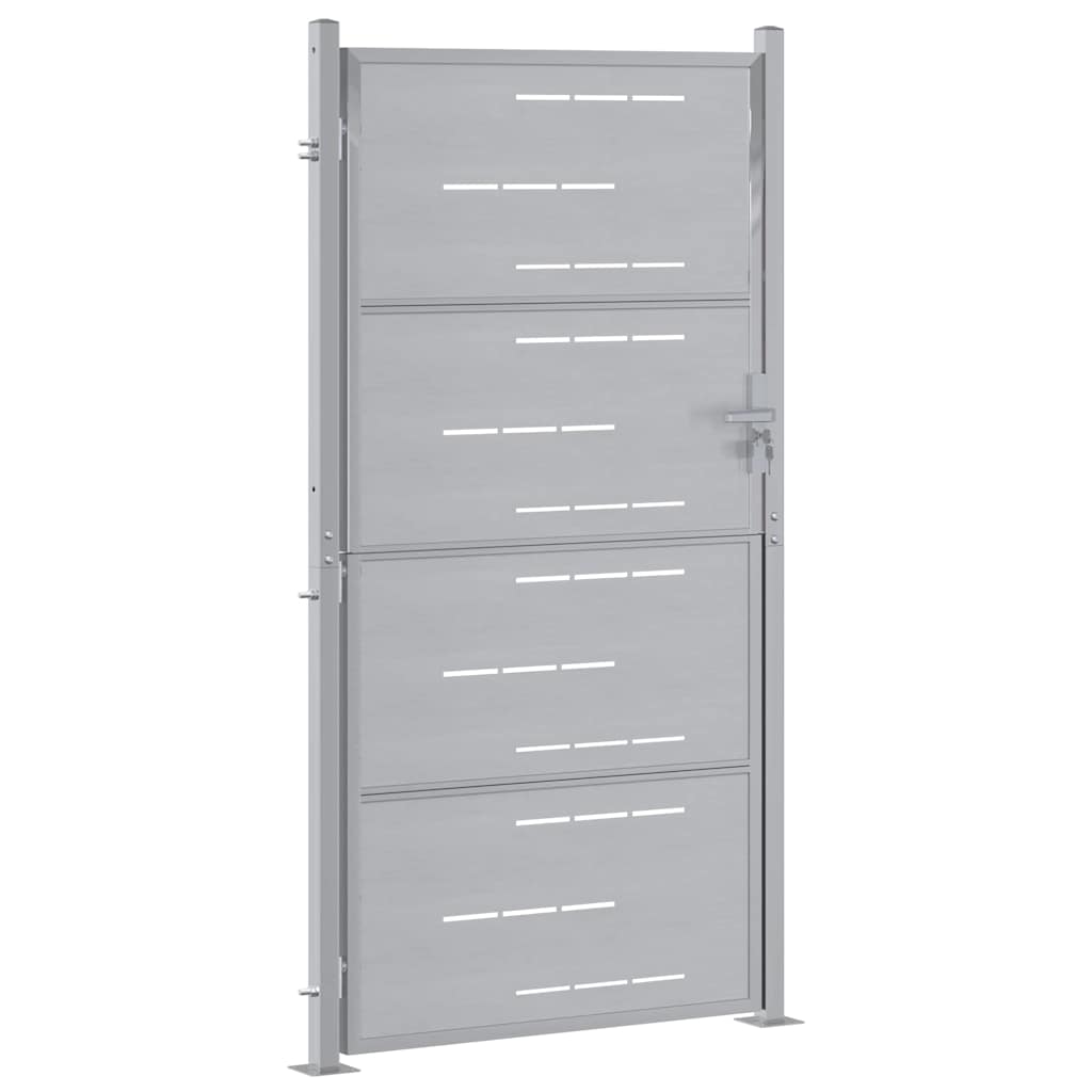 Tuinpoort met slot Zilver 85 x 174 cm Roestvrij staal