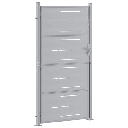 Tuinpoort met slot Zilver 85 x 174 cm Roestvrij staal