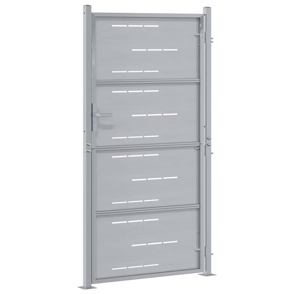 Tuinpoort met slot Zilver 85 x 174 cm Roestvrij staal