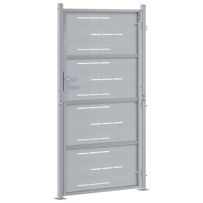 Tuinpoort met slot Zilver 85 x 174 cm Roestvrij staal