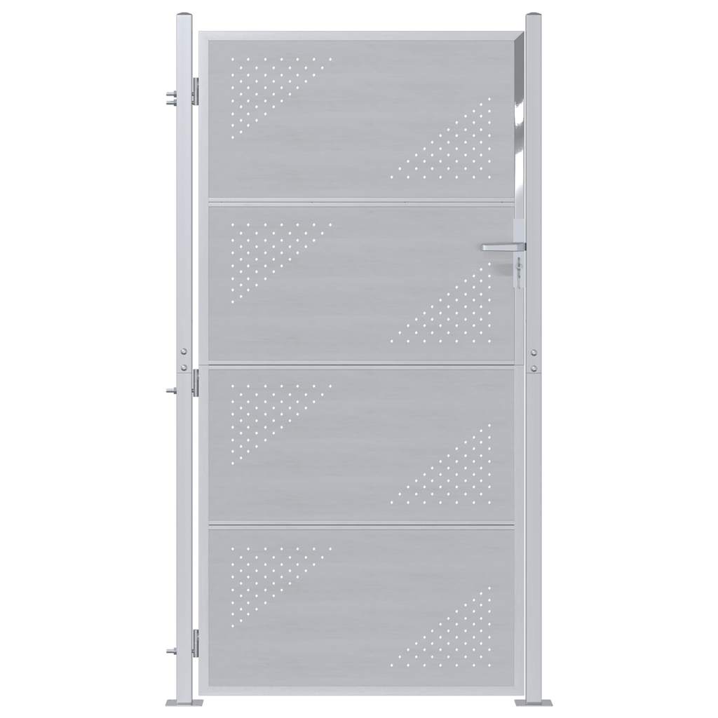 Tuinpoort met slot Zilver 85 x 174 cm Roestvrij staal