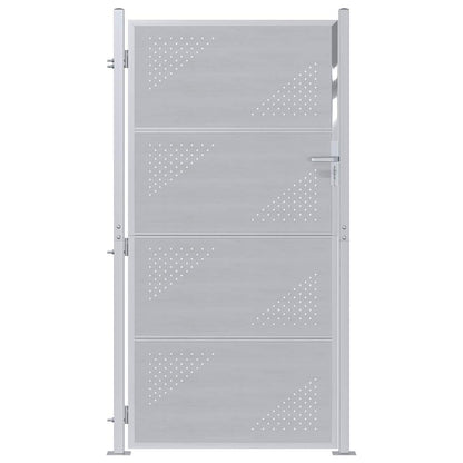 Tuinpoort met slot Zilver 85 x 174 cm Roestvrij staal
