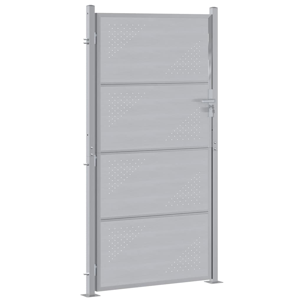 Tuinpoort met slot Zilver 85 x 174 cm Roestvrij staal