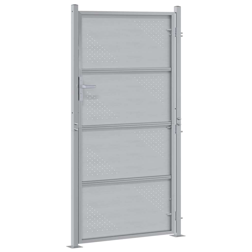 Tuinpoort met slot Zilver 85 x 174 cm Roestvrij staal
