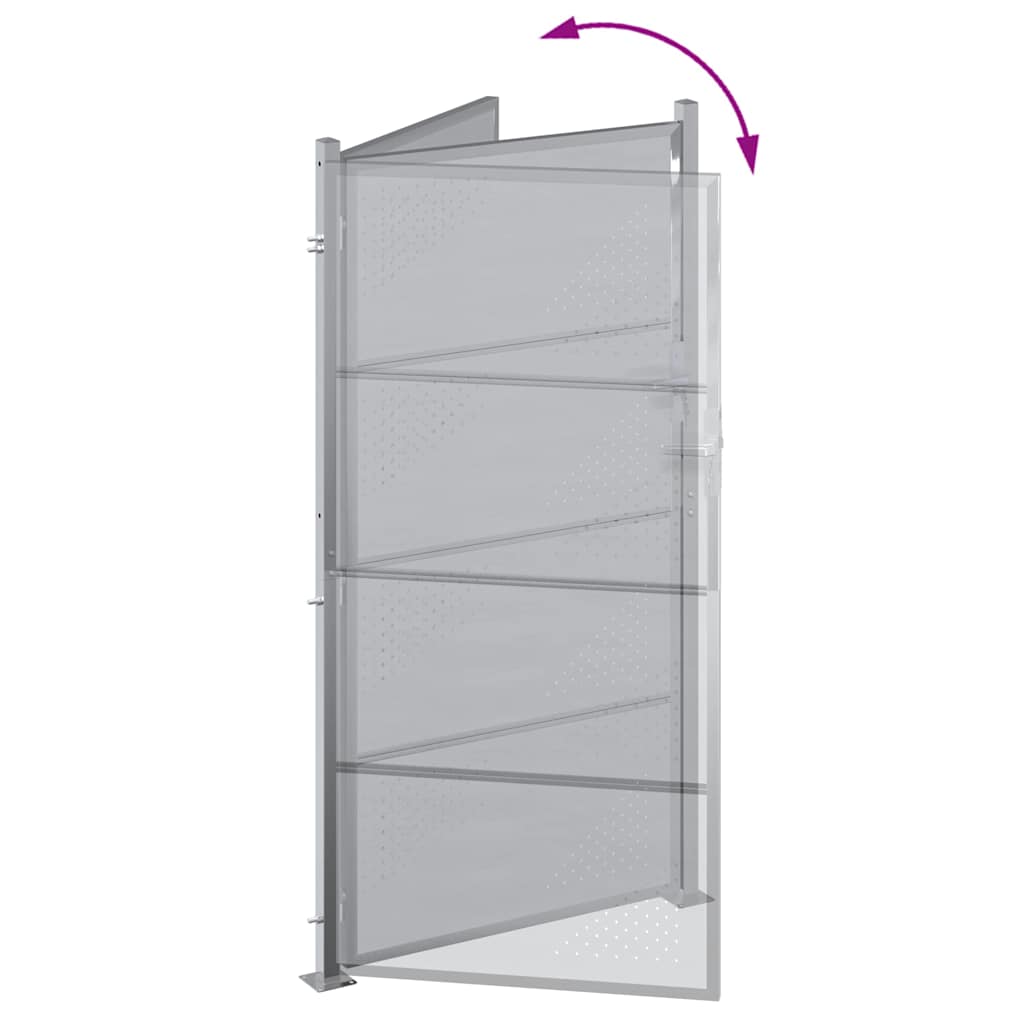 Tuinpoort met slot Zilver 85 x 174 cm Roestvrij staal