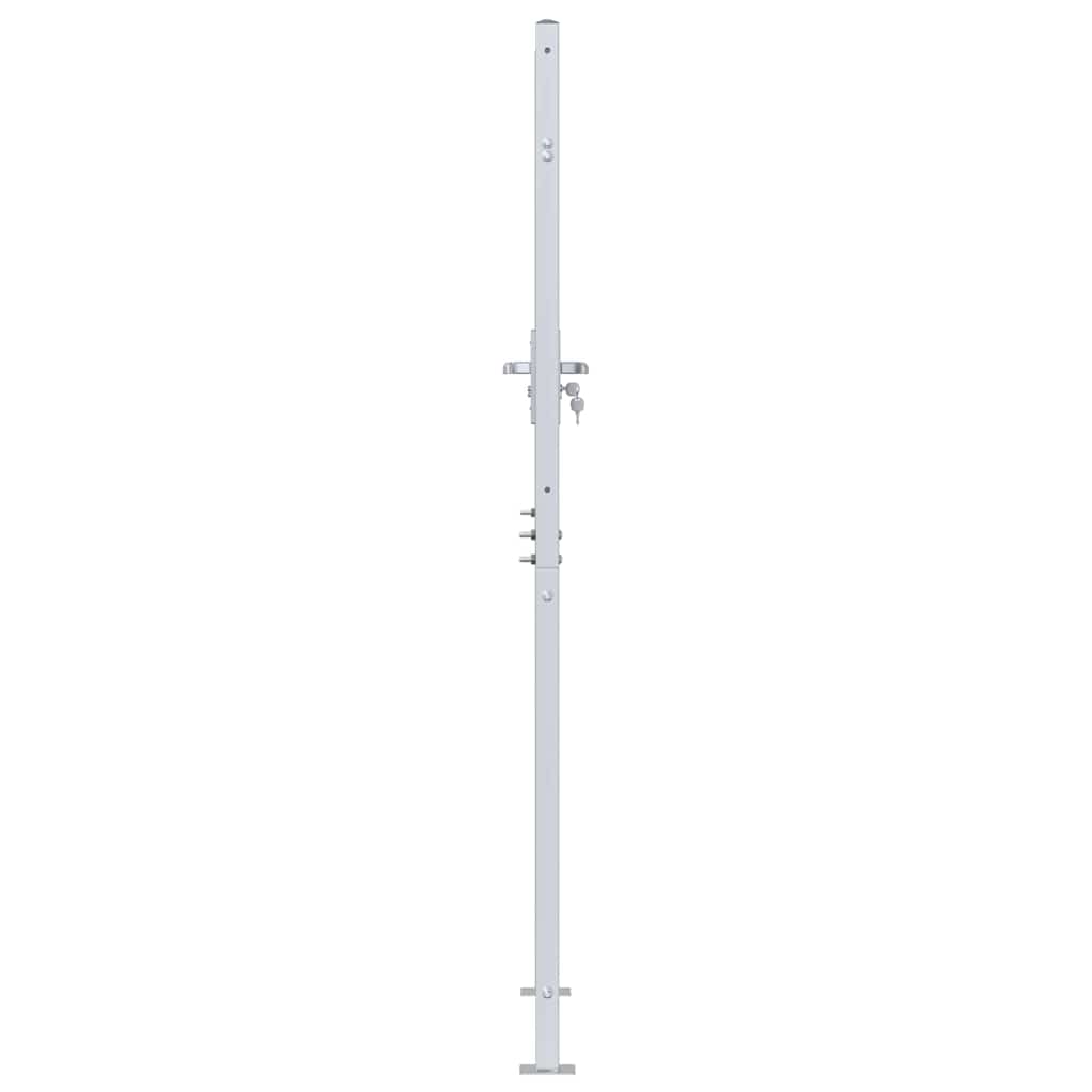 Tuinpoort met slot Zilver 85 x 174 cm Roestvrij staal