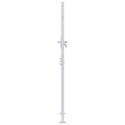 Tuinpoort met slot Zilver 85 x 174 cm Roestvrij staal