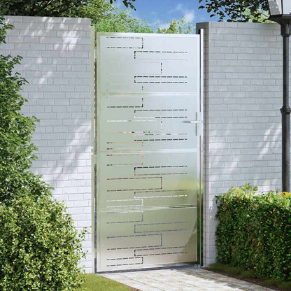 Tuinpoort met slot Zilver 85 x 196 cm Roestvrij staal