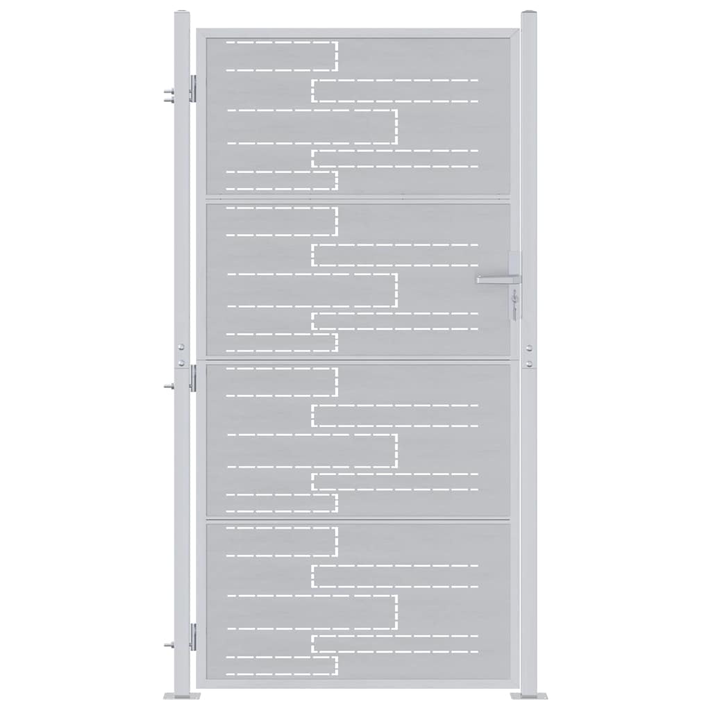 Tuinpoort met slot Zilver 85 x 196 cm Roestvrij staal