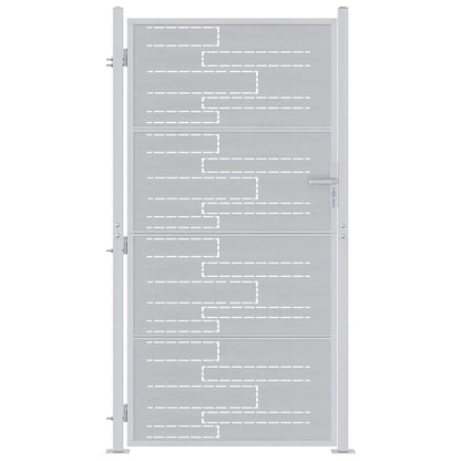 Tuinpoort met slot Zilver 85 x 196 cm Roestvrij staal