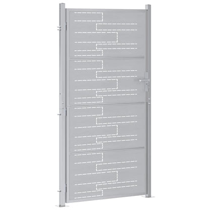Tuinpoort met slot Zilver 85 x 196 cm Roestvrij staal