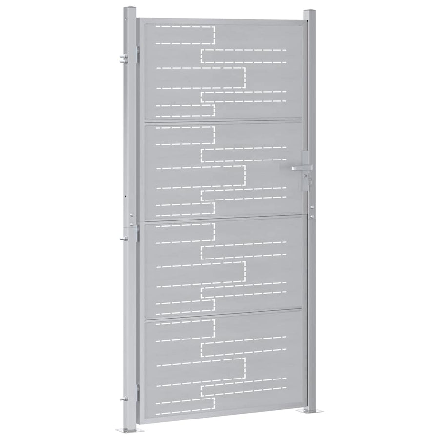 Tuinpoort met slot Zilver 85 x 196 cm Roestvrij staal