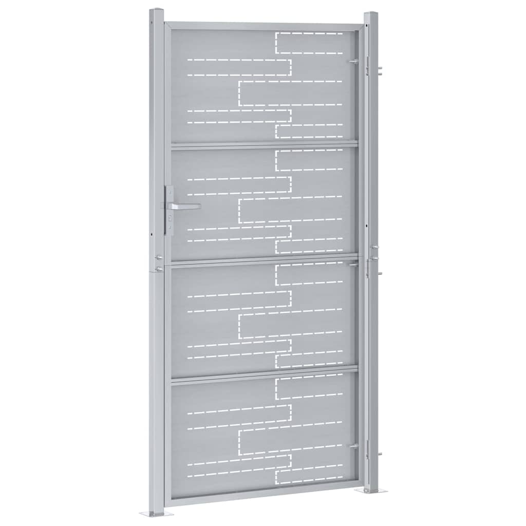 Tuinpoort met slot Zilver 85 x 196 cm Roestvrij staal