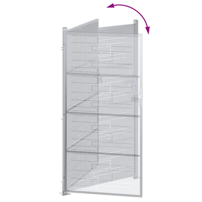 Tuinpoort met slot Zilver 85 x 196 cm Roestvrij staal