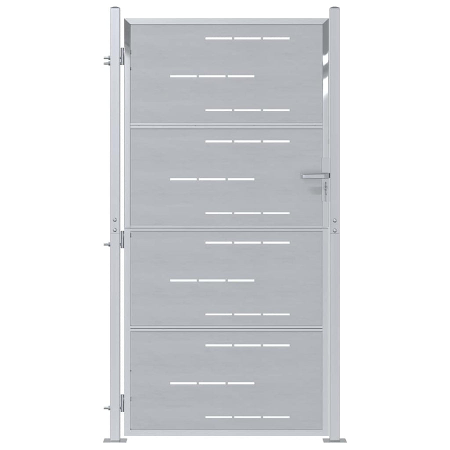 Tuinpoort met slot Zilver 85 x 196 cm Roestvrij staal