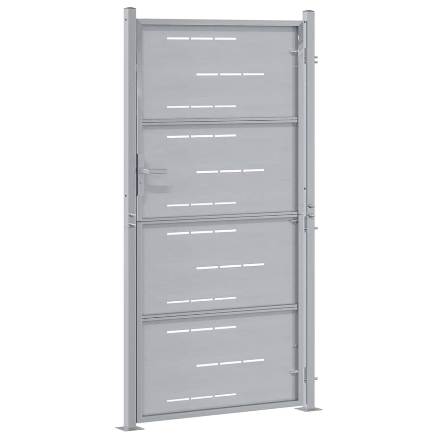 Tuinpoort met slot Zilver 85 x 196 cm Roestvrij staal