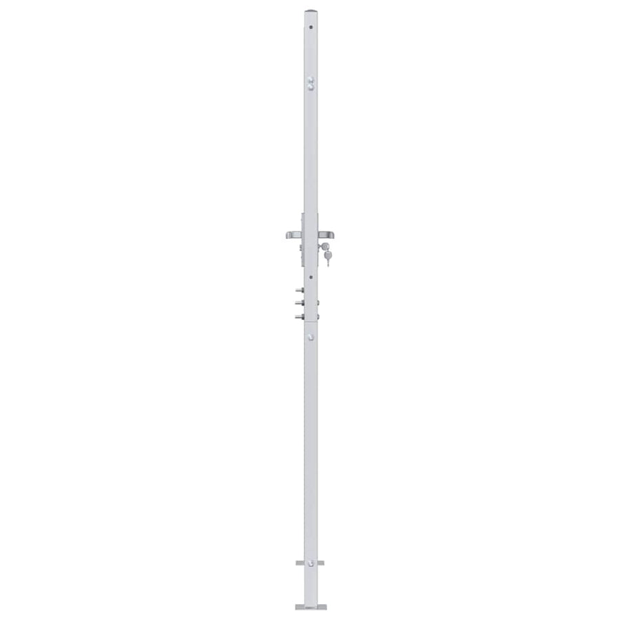 Tuinpoort met slot Zilver 85 x 196 cm Roestvrij staal