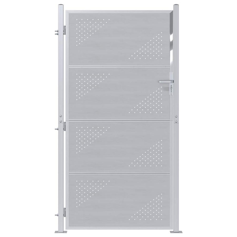 Tuinpoort met slot Zilver 96 x 200 cm Roestvrij staal