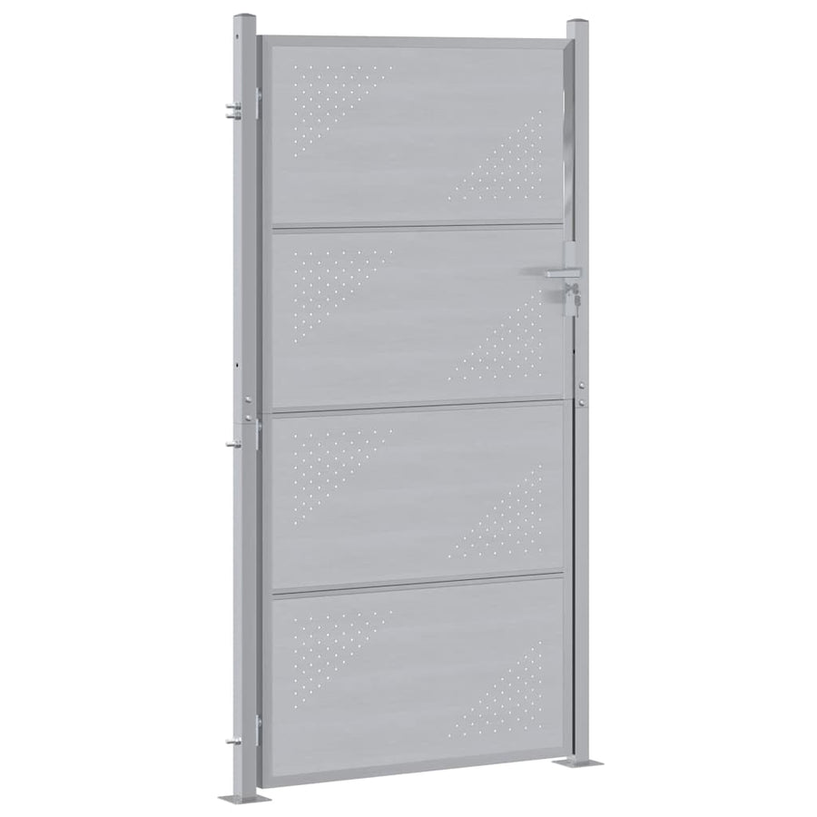 Tuinpoort met slot Zilver 96 x 200 cm Roestvrij staal