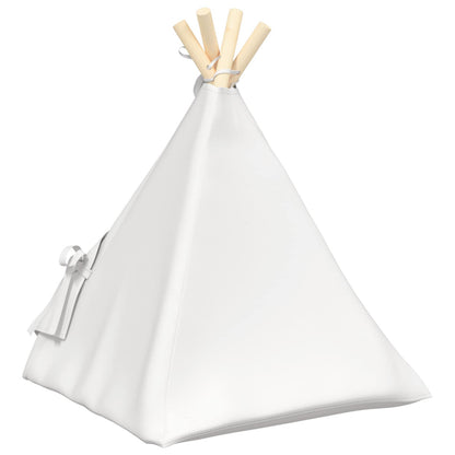 Dieren teepee met kussen Wit 40 x 40 x 50 cm Polyester