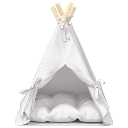 Dieren teepee met kussen Wit 40 x 40 x 50 cm Polyester