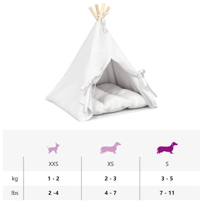 Dieren teepee met kussen Wit 50 x 50 x 60 cm Polyester