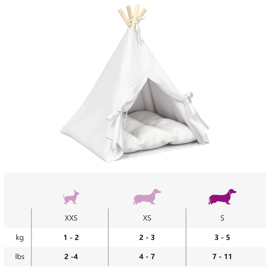 Dieren teepee met kussen Wit 50 x 50 x 60 cm Polyester