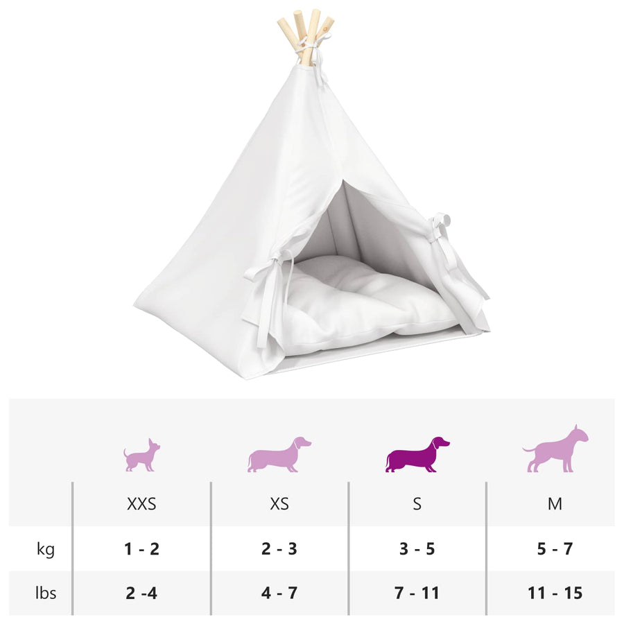 Dieren teepee met kussen Wit 60 x 60 x 70 cm Polyester