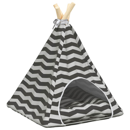 Dieren teepee met kussen Wit en Grijs 40 x 40 x 50 cm Polyester