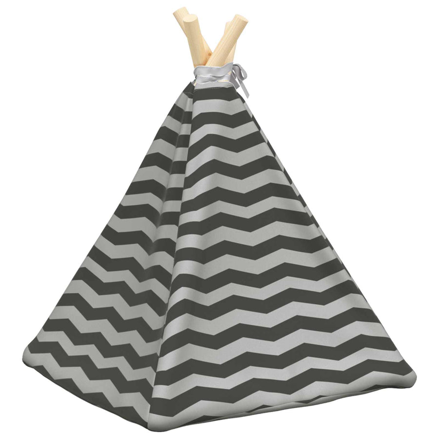 Dieren teepee met kussen Wit en Grijs 40 x 40 x 50 cm Polyester