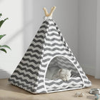 Dieren teepee 50x50x60 cm wit grijs polyester