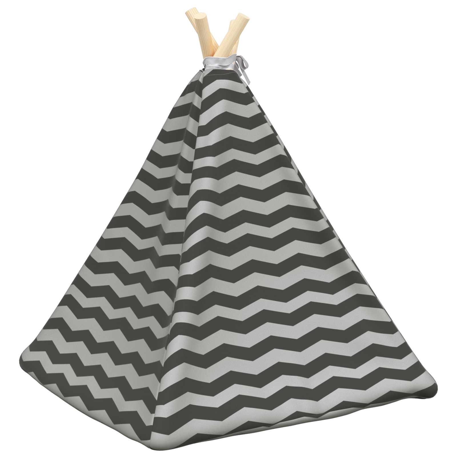 Dieren teepee met kussen Wit en Grijs 50 x 50 x 60 cm Polyester