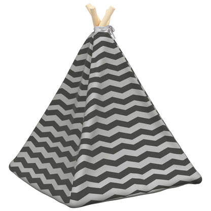 Dieren teepee met kussen Wit en Grijs 50 x 50 x 60 cm Polyester