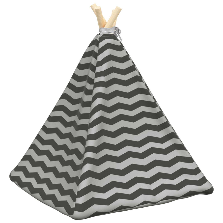 Dieren teepee met kussen Wit en Grijs 50 x 50 x 60 cm Polyester