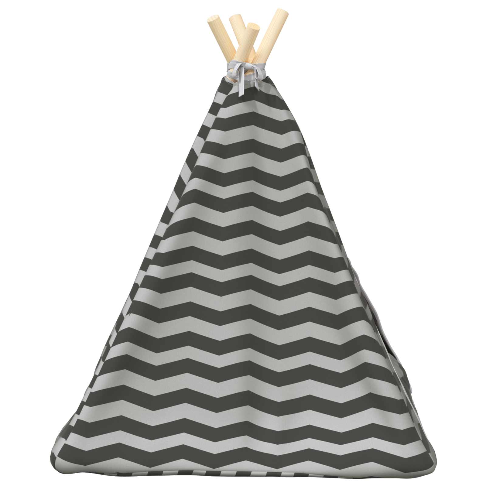 Dieren teepee met kussen Wit en Grijs 50 x 50 x 60 cm Polyester