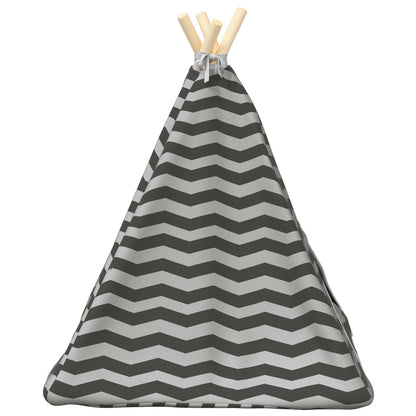 Dieren teepee met kussen Wit en Grijs 50 x 50 x 60 cm Polyester