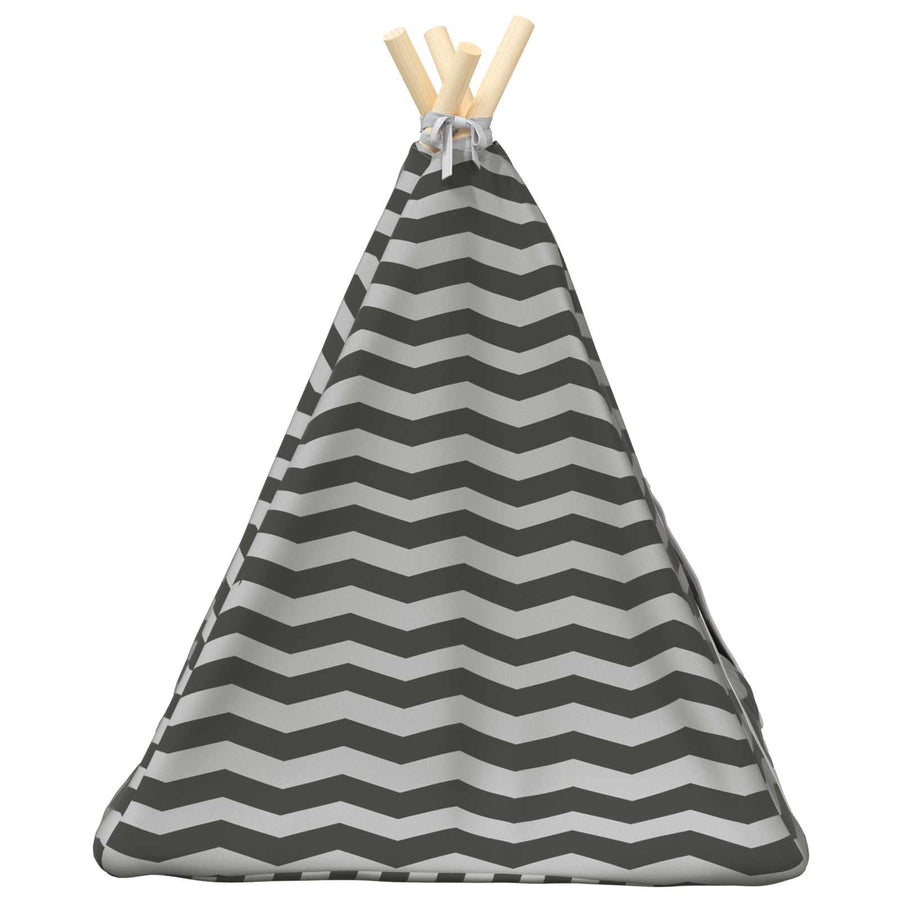 Dieren teepee met kussen Wit en Grijs 50 x 50 x 60 cm Polyester