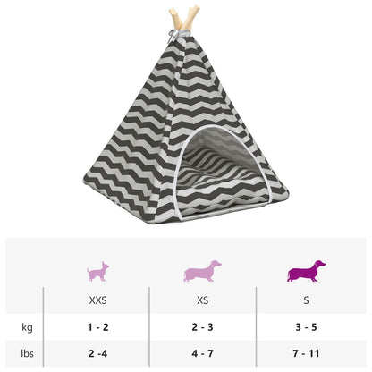 Dieren teepee met kussen Wit en Grijs 50 x 50 x 60 cm Polyester