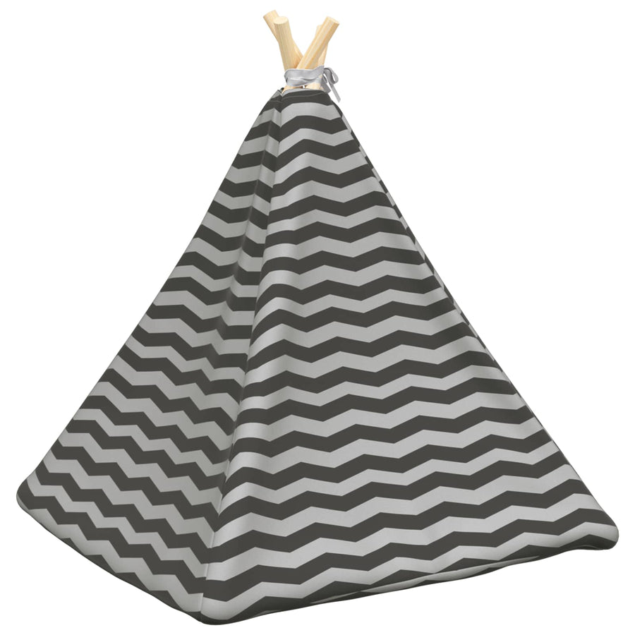 Dieren teepee met kussen Wit en Grijs 60 x 60 x 70 cm Polyester