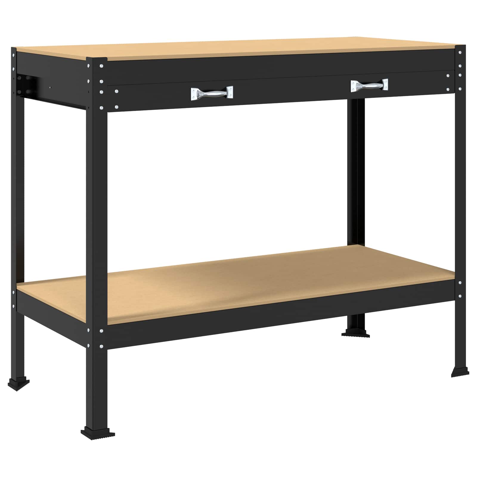 Werkbanken Zwart 81 X 41 X 145 Cm Bewerkt Hout 115 cm met lade