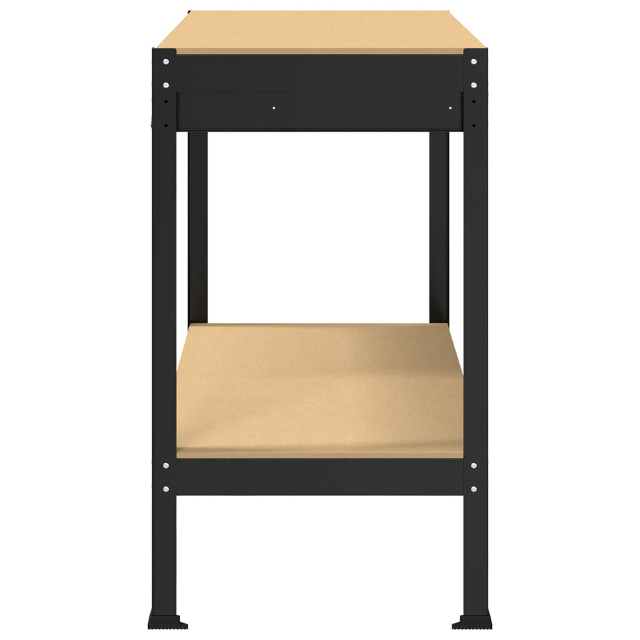 Werkbanken Zwart 81 X 41 X 145 Cm Bewerkt Hout 115 cm met lade