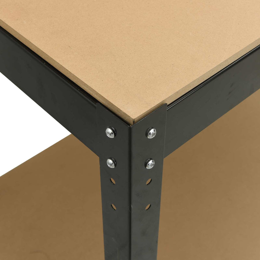 Werkbanken Met Plank Zwart 81 X 41 X 145 Cm Bewerkt Hout 115 cm met lade en pegboard
