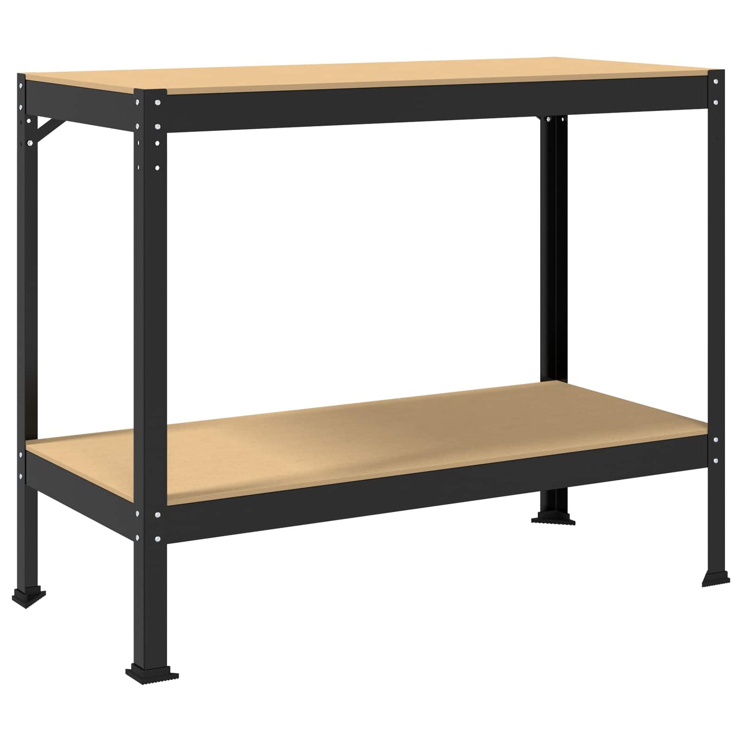 Werkbanken Met Plank Zwart 81 X 41 X 145 Cm Bewerkt Hout 115 cm met lade en pegboard