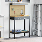 Werkbank 81x41x145 cm zwart bewerkt hout metaal