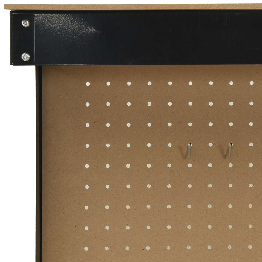 Werkbanken Met Plank Zwart 81 X 41 X 145 Cm Bewerkt Hout 80 cm met lade en pegboard