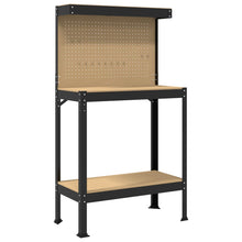 Werkbanken Met Plank Zwart 81 X 41 X 145 Cm Bewerkt Hout 80 cm met lade en pegboard