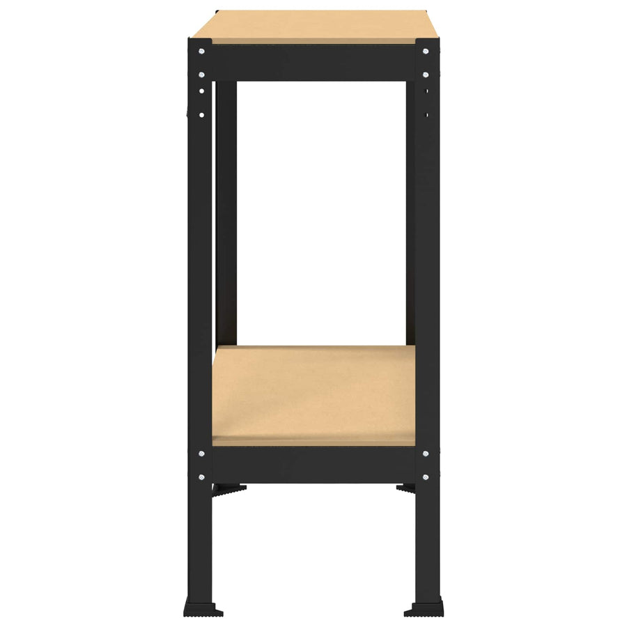 Werkbanken Met Plank Zwart 81 X 41 X 145 Cm Bewerkt Hout 80 cm met lade en pegboard